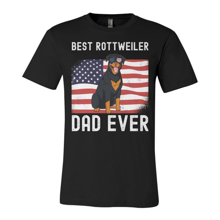 Best Rottweiler Dad Ever American Flag 4Th Of July Rottie  Unisex Jersey Short Sleeve Crewneck Tshirt