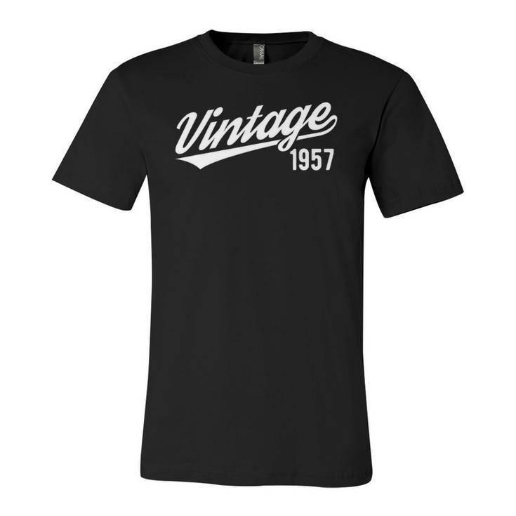 Born In 1957 Vintage 65Th Birthday Turning 65 Years Old Jersey T-Shirt