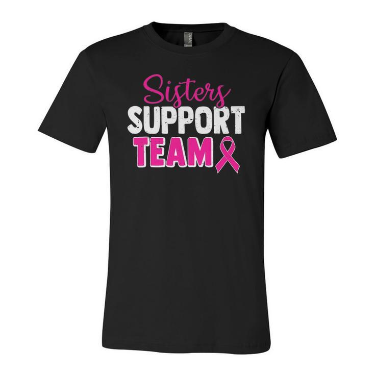Breast Cancer Awareness Pink Ribbon Sisters Support Team Jersey T-Shirt