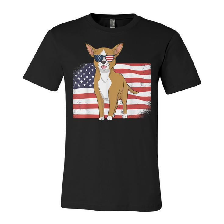 Chihuahua Dad & Mom American Flag 4Th Of July Usa Funny Dog  Unisex Jersey Short Sleeve Crewneck Tshirt