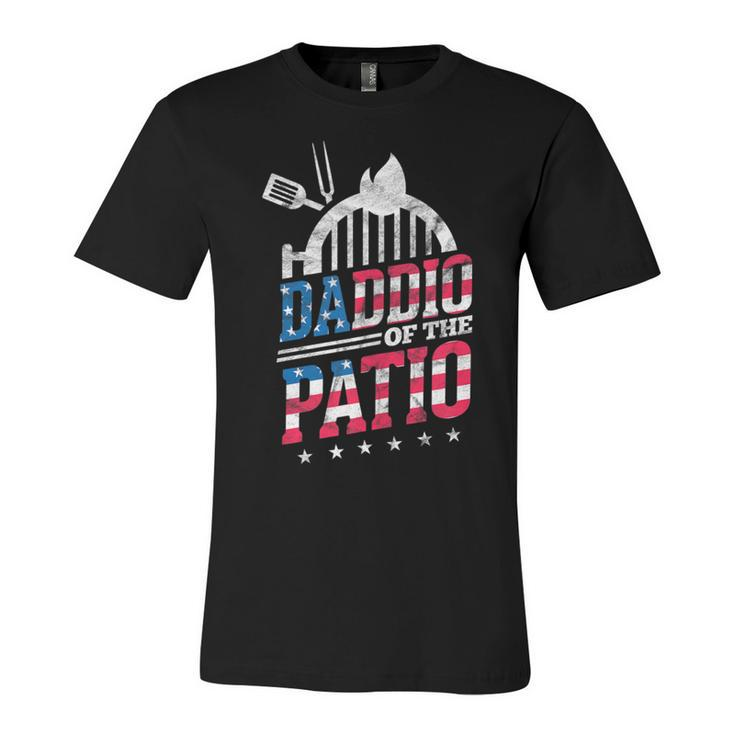 Daddio Of The Patio Usa Flag Patriotic Bbq Dad 4Th Of July  Unisex Jersey Short Sleeve Crewneck Tshirt