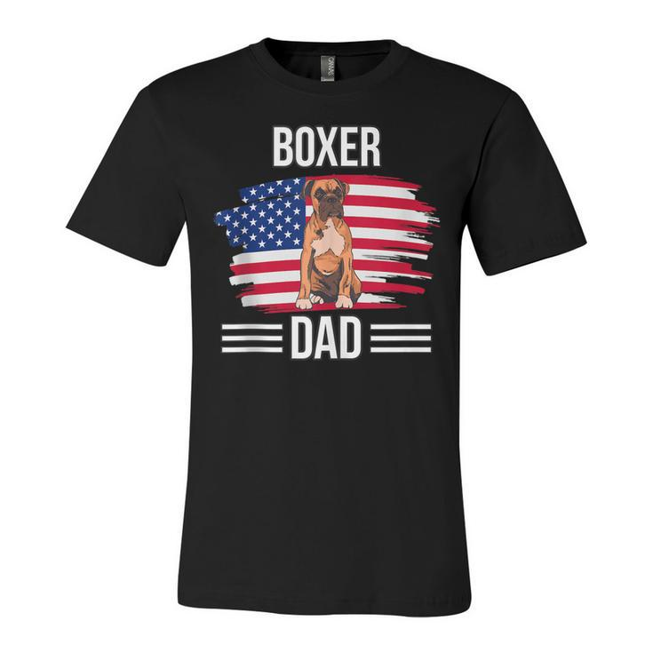 Dog Owner Us Flag 4Th Of July Fathers Day Boxer Dad  Unisex Jersey Short Sleeve Crewneck Tshirt