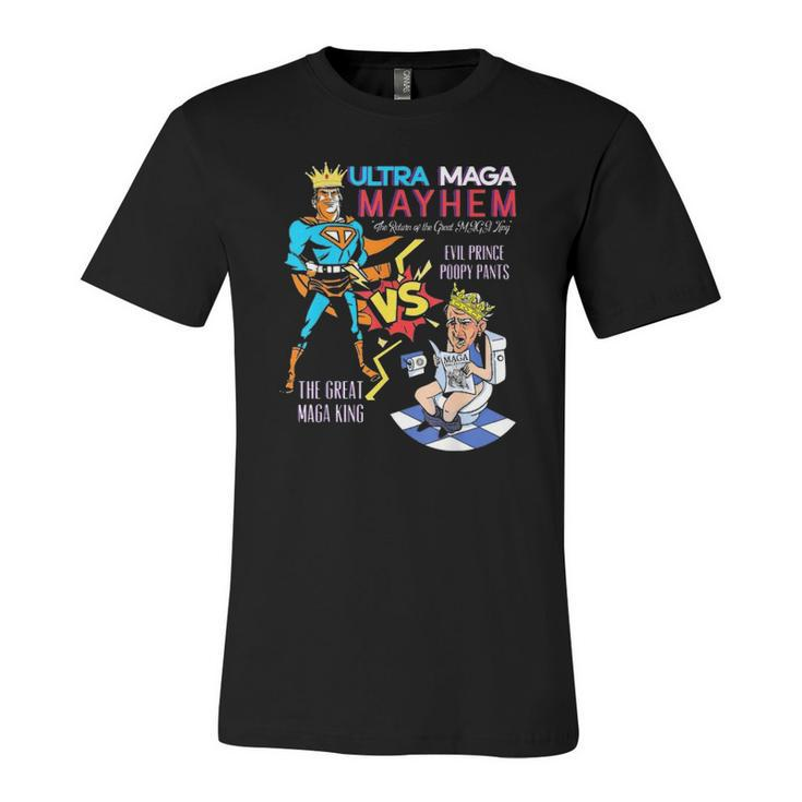 Great Maga King Donald Trump Biden Usa Ultra Maga Super Mega Mayhem Jersey T-Shirt