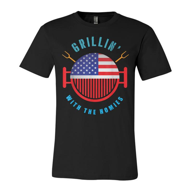 Grillin  Dad Grilling T  4Th Of July Independence Unisex Jersey Short Sleeve Crewneck Tshirt