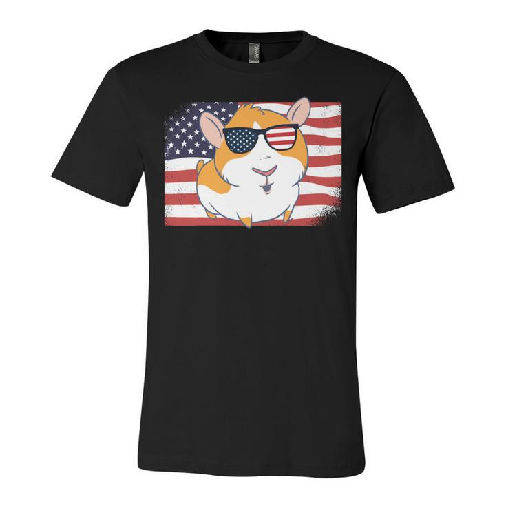 Guinea Pig Dad & Mom American Flag 4Th Of July Usa Funny   Unisex Jersey Short Sleeve Crewneck Tshirt