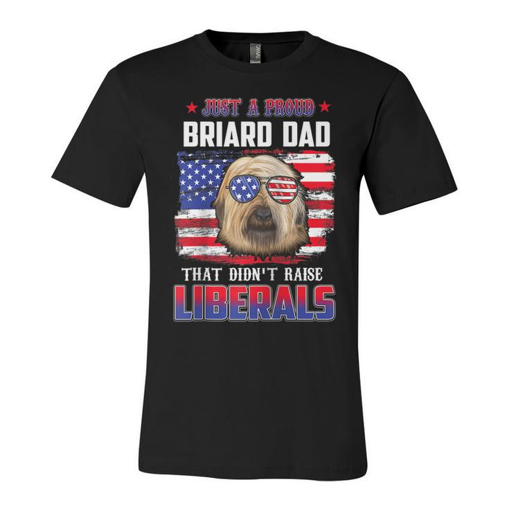 Just A Proud Briard Dad Merica Dog Patriotic 4Th Of July  Unisex Jersey Short Sleeve Crewneck Tshirt