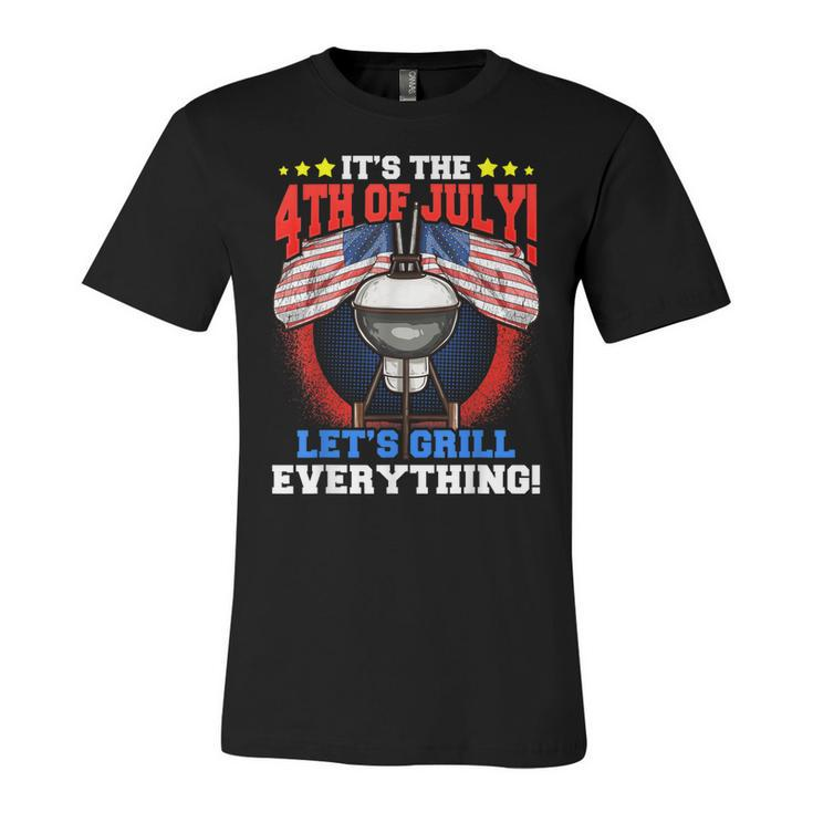 Lets Grill Everything Funny Family Bbq Dad 4Th Of July  Unisex Jersey Short Sleeve Crewneck Tshirt
