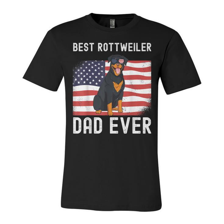 Mens Best Rottweiler Dad Ever American Flag 4Th Of July Rottie  Unisex Jersey Short Sleeve Crewneck Tshirt