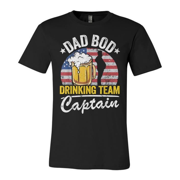 Mens Dad Bod Drinking Team Captain American Flag 4Th Of July Beer  Unisex Jersey Short Sleeve Crewneck Tshirt