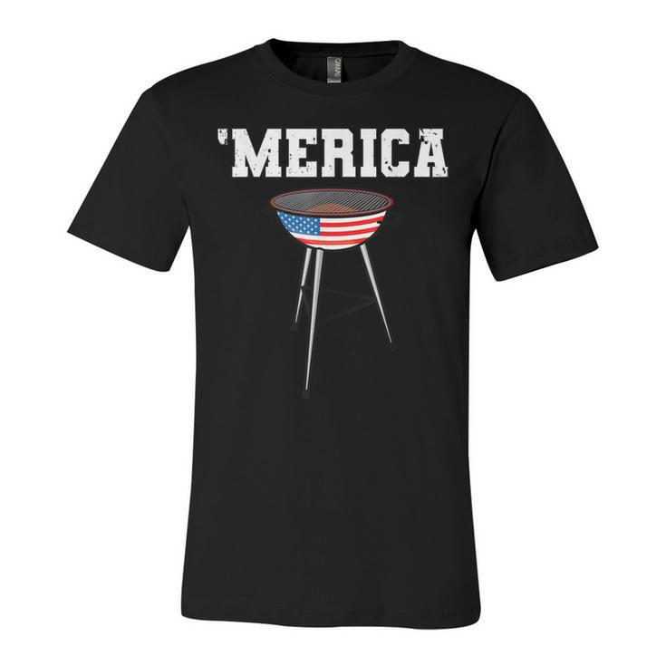 Mens Grill Merica Barbecue Bbq American Grandpa Dad 4Th Of July  Unisex Jersey Short Sleeve Crewneck Tshirt