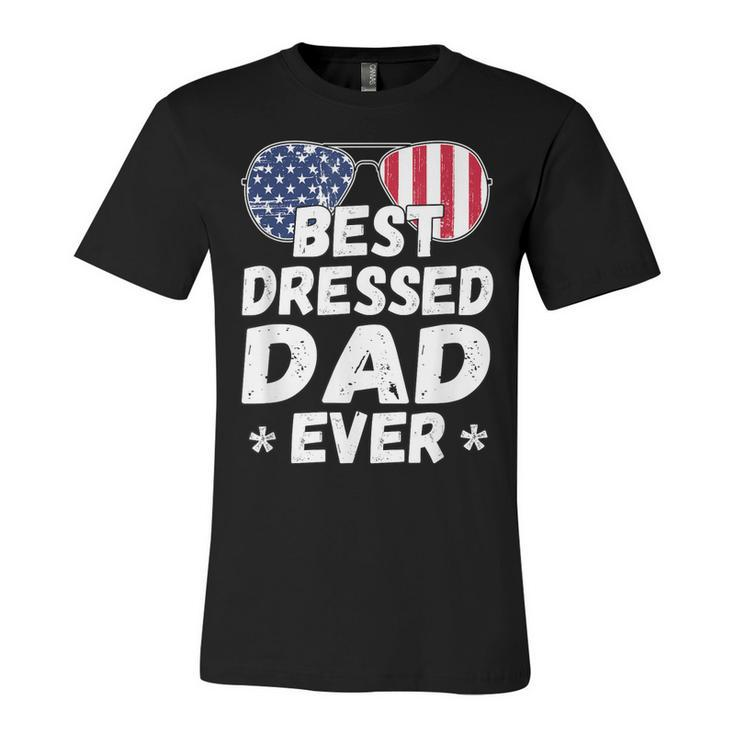 Mens Patriotic Dad  - Best Dad Ever 4Th Of July American Flag  Unisex Jersey Short Sleeve Crewneck Tshirt
