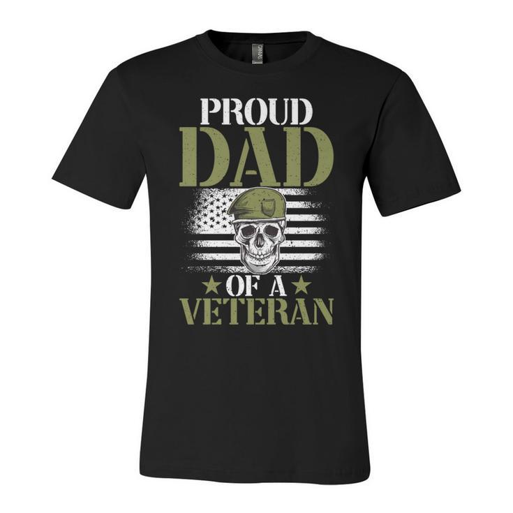 Proud Dad Of A Veteran Patrioticic Memorial Day 4Th Of July   Unisex Jersey Short Sleeve Crewneck Tshirt
