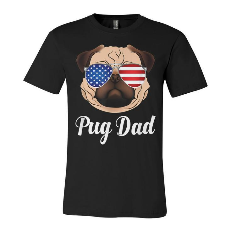 Pug Dad  Patriotic Dog 4Th Fourth Of July  Unisex Jersey Short Sleeve Crewneck Tshirt