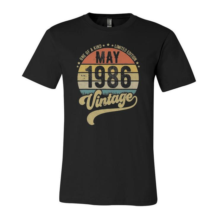 Retro 36Th Birthday Born In May 1986 Vintage Jersey T-Shirt