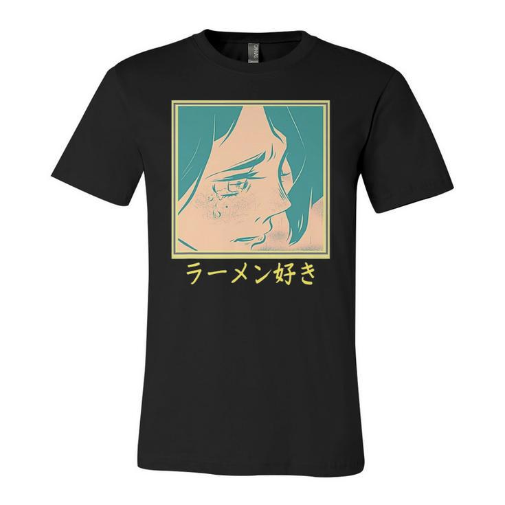 Retro 90S Japanese Aesthetic Waifu Anime Graphic Jersey T-Shirt