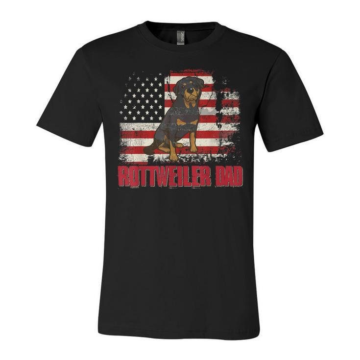Rottweiler Dad American Flag 4Th Of July Dog Lovers  Unisex Jersey Short Sleeve Crewneck Tshirt