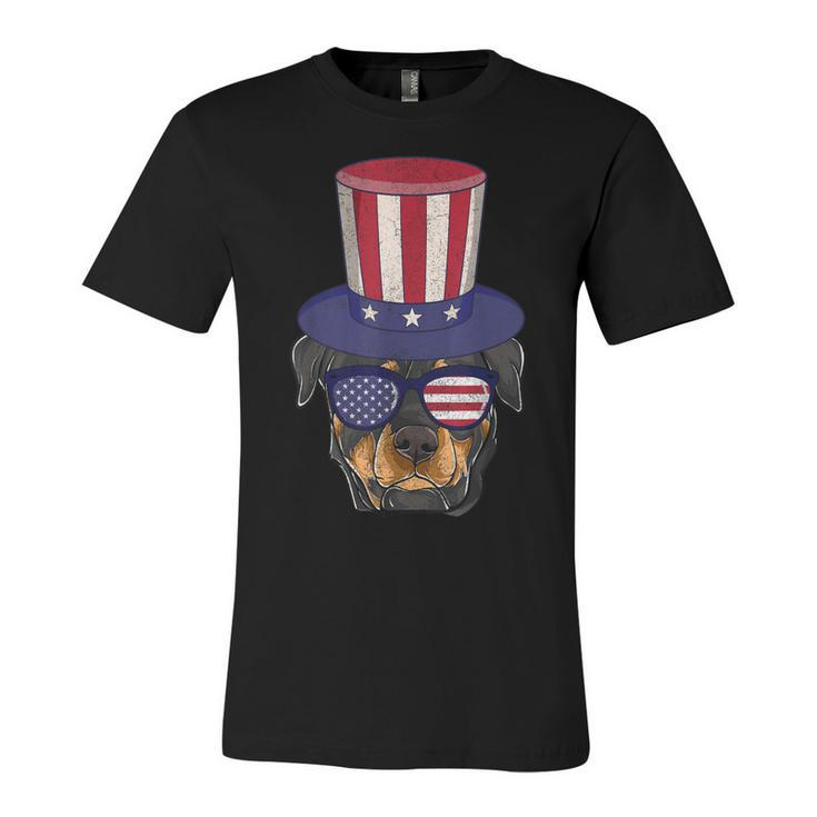 Rottweiler Patriotic Dog Mom & Dad  4Th Of July Usa  Unisex Jersey Short Sleeve Crewneck Tshirt