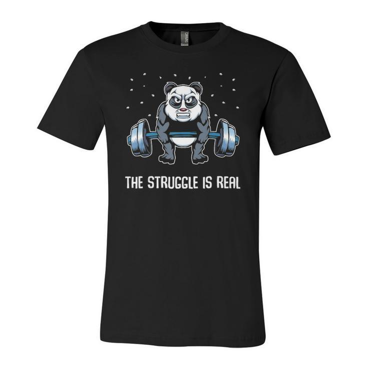 The Struggle Is Real Fitness Panda Gymer Jersey T-Shirt
