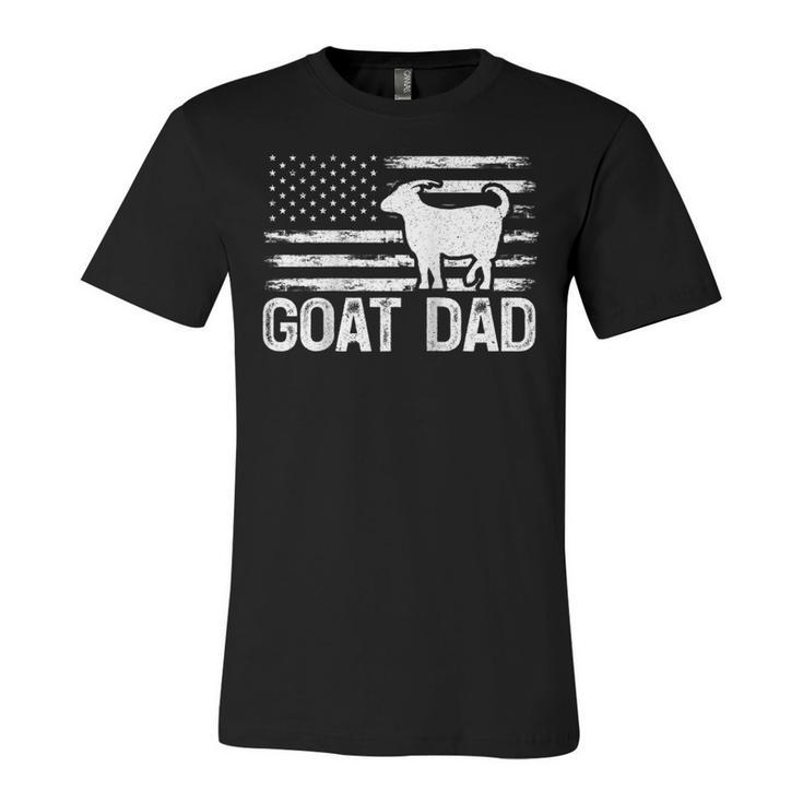 Vintage Goat Dad Retro American Flag Goat 4Th Of July  Unisex Jersey Short Sleeve Crewneck Tshirt