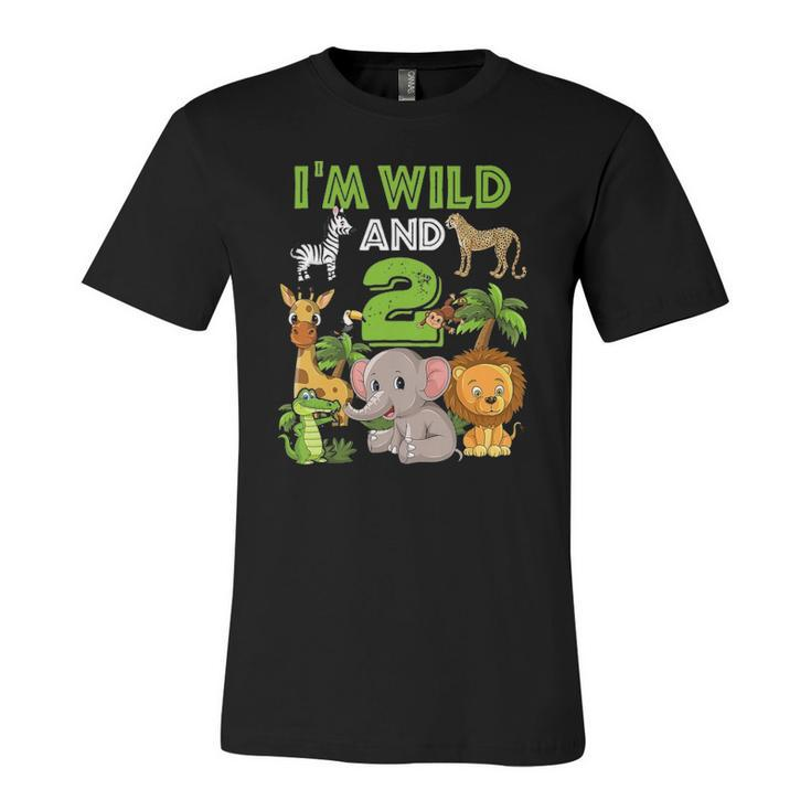 Im Wild And 2 Zoo Theme Birthday Safari Jungle Jersey T-Shirt