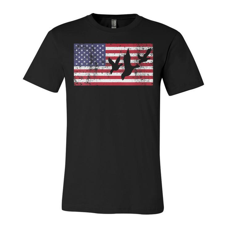 Womens 4Th Of July American Flag Hunting Hunter Geese Goose Dad Usa  Unisex Jersey Short Sleeve Crewneck Tshirt