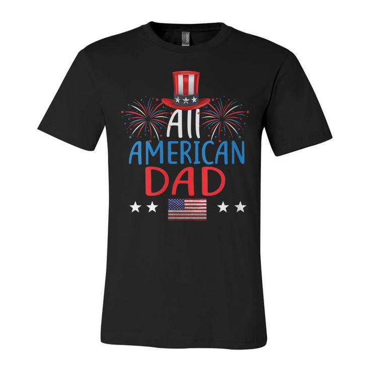Womens All American Dad 4Th Of July Matching Family Patriotic  Unisex Jersey Short Sleeve Crewneck Tshirt