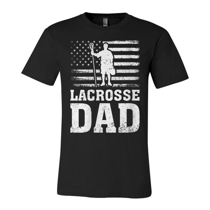 Womens Lacrosse Sports Lover American Flag Lacrosse Dad 4Th Of July  Unisex Jersey Short Sleeve Crewneck Tshirt
