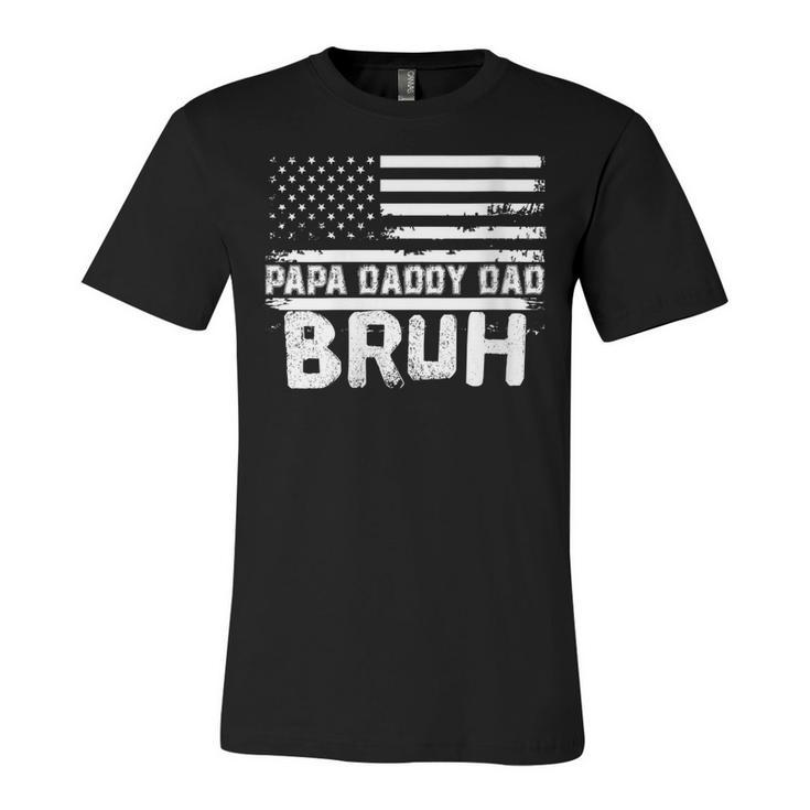 Womens Papa Daddy Dad Bruh Fathers Day 4Th Of July Usa Vintage 2022  Unisex Jersey Short Sleeve Crewneck Tshirt