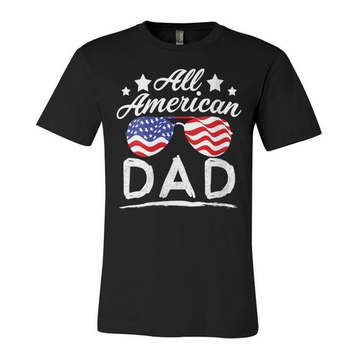 Womens Patriotic All American Dad Father 4Th Of July Dad  Unisex Jersey Short Sleeve Crewneck Tshirt