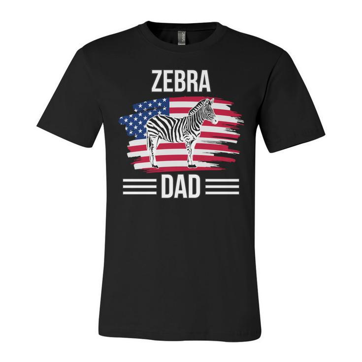 Zebra Us Flag 4Th Of July Fathers Day Zebra Dad   Unisex Jersey Short Sleeve Crewneck Tshirt