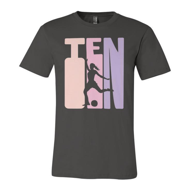 10 Years Soccer Girls 10Th Birthday Football Player Jersey T-Shirt