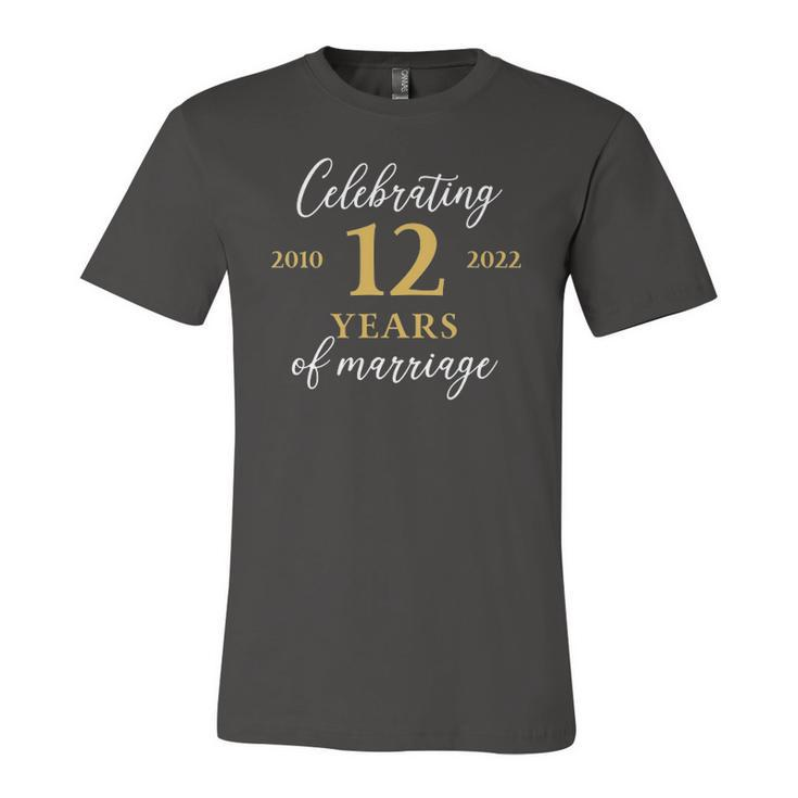 12 Years Of Marriage 2010 12Th Wedding Anniversary Jersey T-Shirt