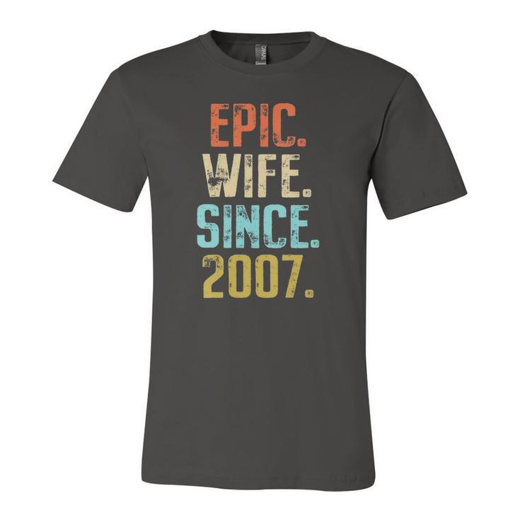 15Th Wedding Anniversary For Her Best Epic Wife Since 2007 Married Couples Jersey T-Shirt