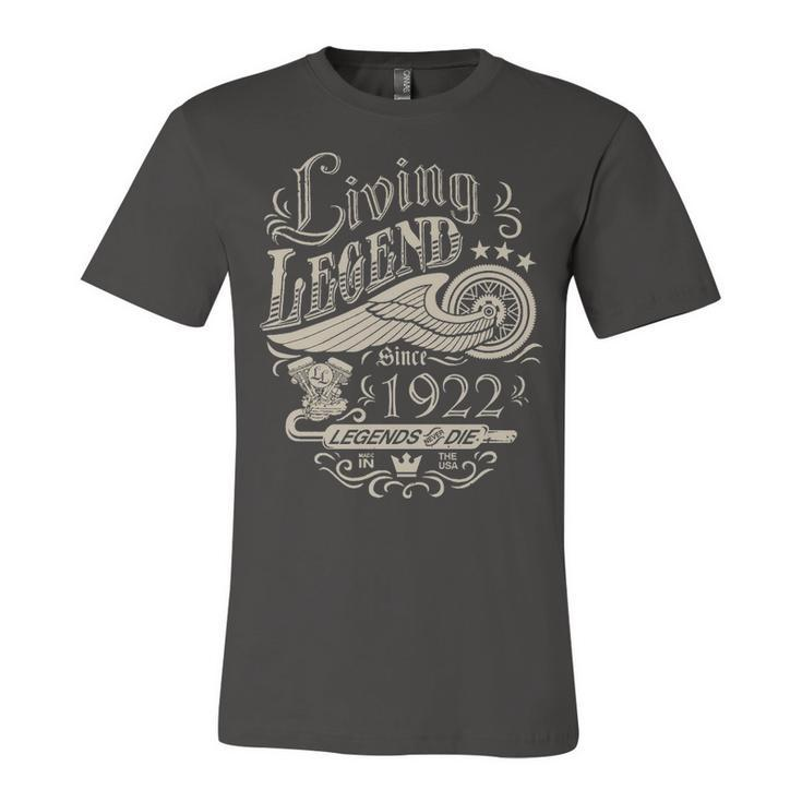 1922 Birthday   Living Legend Since 1922 Unisex Jersey Short Sleeve Crewneck Tshirt