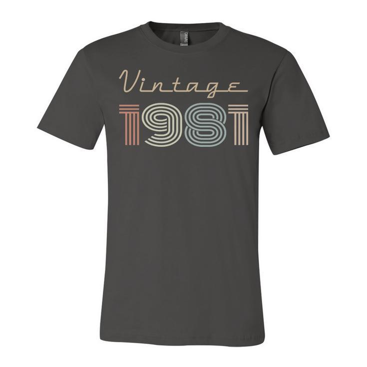 1981 Birthday Gift   Vintage 1981 Unisex Jersey Short Sleeve Crewneck Tshirt
