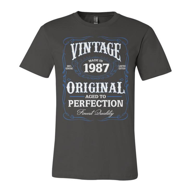 1987 Birthday   1987 Vintage Aged To Perfection Unisex Jersey Short Sleeve Crewneck Tshirt
