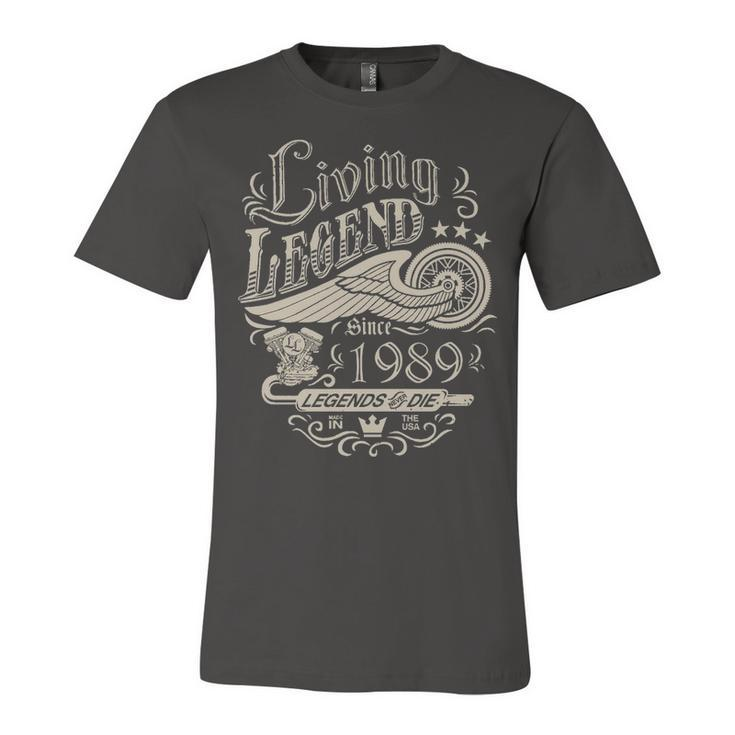 1989 Birthday   Living Legend Since 1989 Unisex Jersey Short Sleeve Crewneck Tshirt