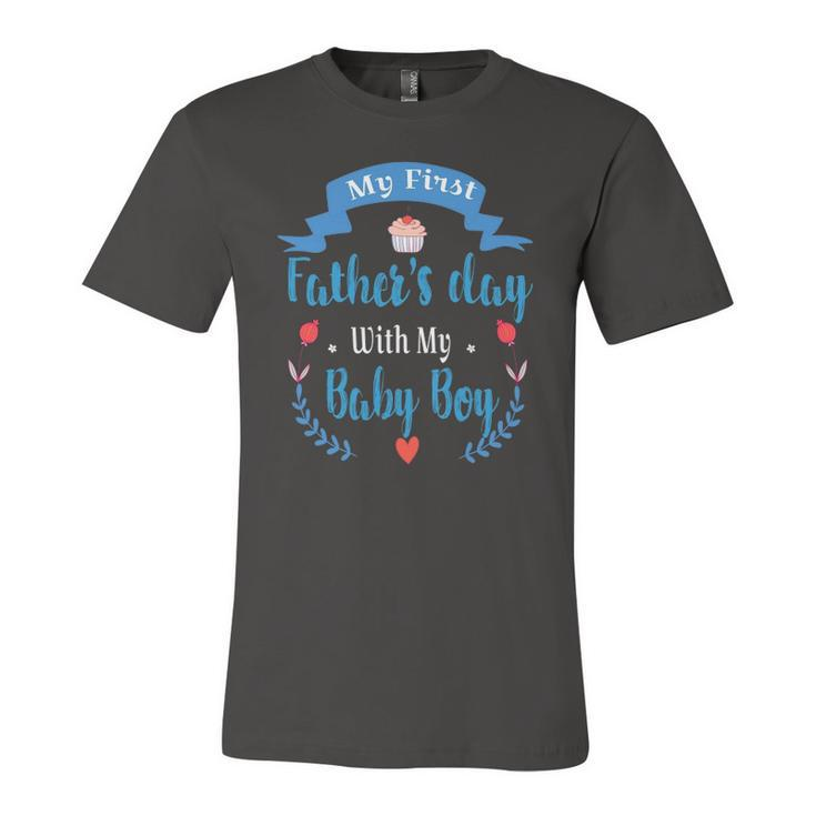 My 1St Fathers Day Baby Boy Outfit New Daddy First Time Dad Jersey T-Shirt