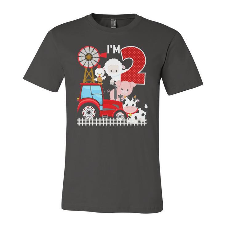 Im 2 Farm Theme Birthday 2 Yrs Old Barnyard Farm Animals Jersey T-Shirt