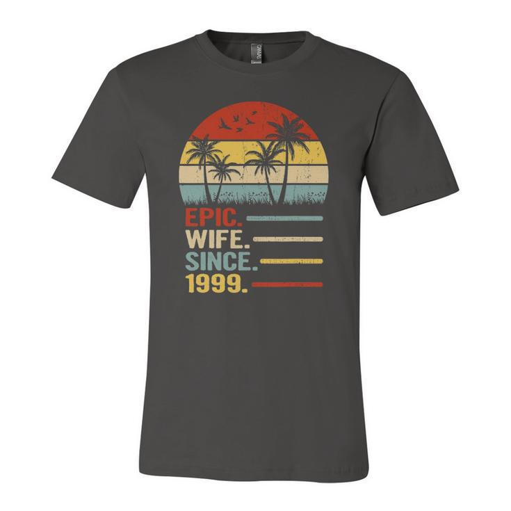 22Nd Wedding Anniversary For Her Retro Epic Wife Since 1999 Married Couples Jersey T-Shirt