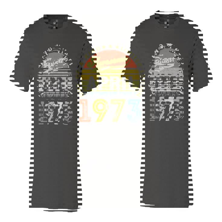 49 Years Old Birthday Awesome Since April 1973 49Th Birthday Jersey T-Shirt