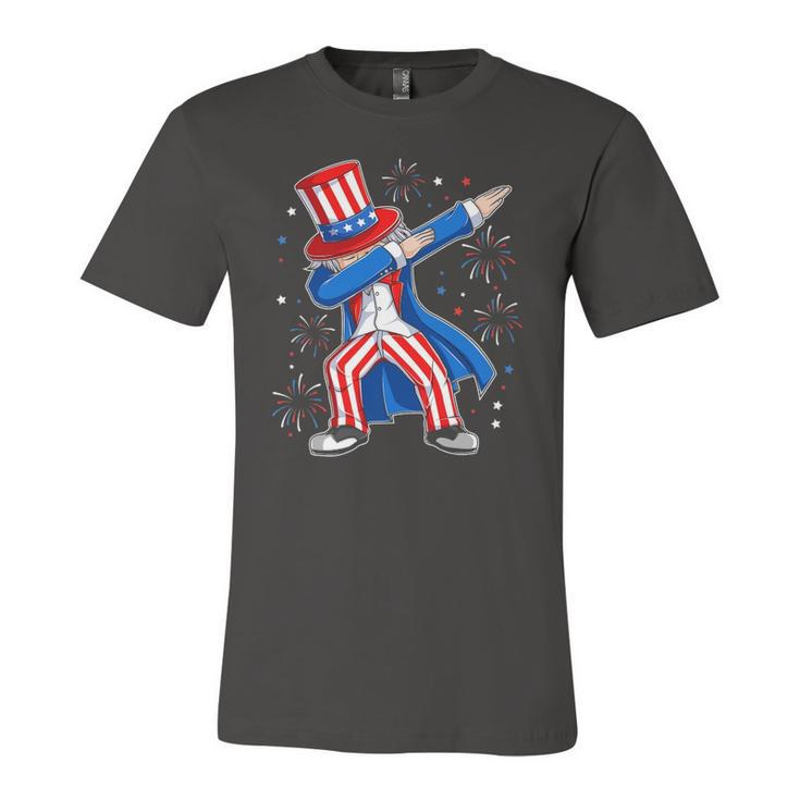 4Th Of July Dabbing Uncle Sam Costume Patriotic Jersey T-Shirt