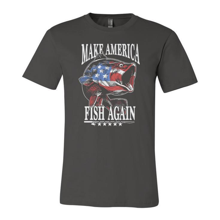 4Th Of July Fishing Make America Fish Again Usa Fisherman Jersey T-Shirt