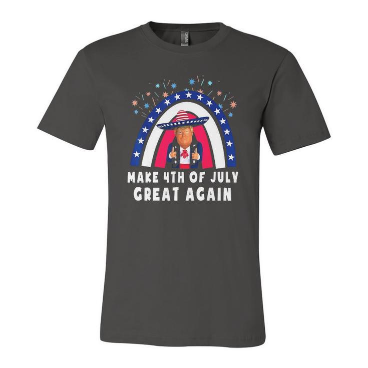 Make 4Th Of July Great Again Trump Rainbow Usa Flag Jersey T-Shirt