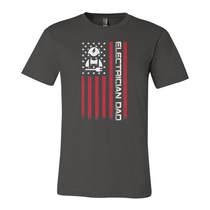 4Th Of July Us Flag Electrician Dad For Fathers Day Jersey T-Shirt
