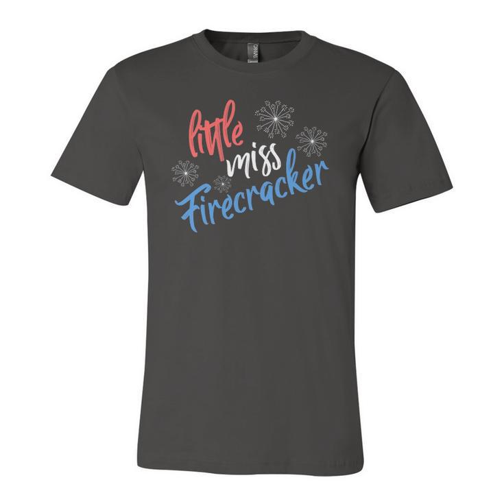4Th Of July Usa Little Miss Firecracker Fireworks Jersey T-Shirt