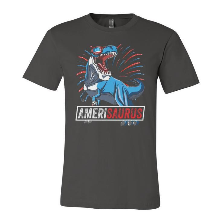 4Th Of Julyrex Boys Kids Amerisaurus Dinosaur Jersey T-Shirt