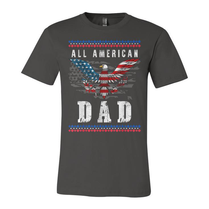 4Th Of July American Flag Dad  Unisex Jersey Short Sleeve Crewneck Tshirt