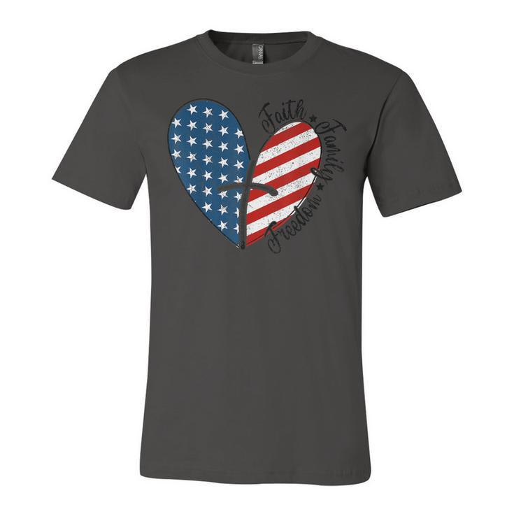 4Th Of July Faith Family Freedom American Flag Patriotic  Unisex Jersey Short Sleeve Crewneck Tshirt