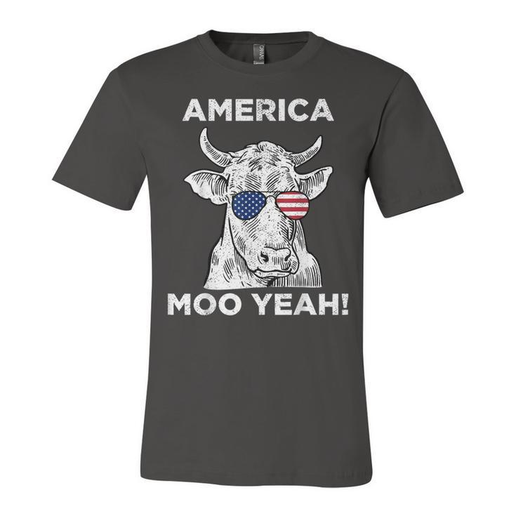 4Th Of July Funny Moo Yeah Cow Glasses T  Boys Girls Us Unisex Jersey Short Sleeve Crewneck Tshirt